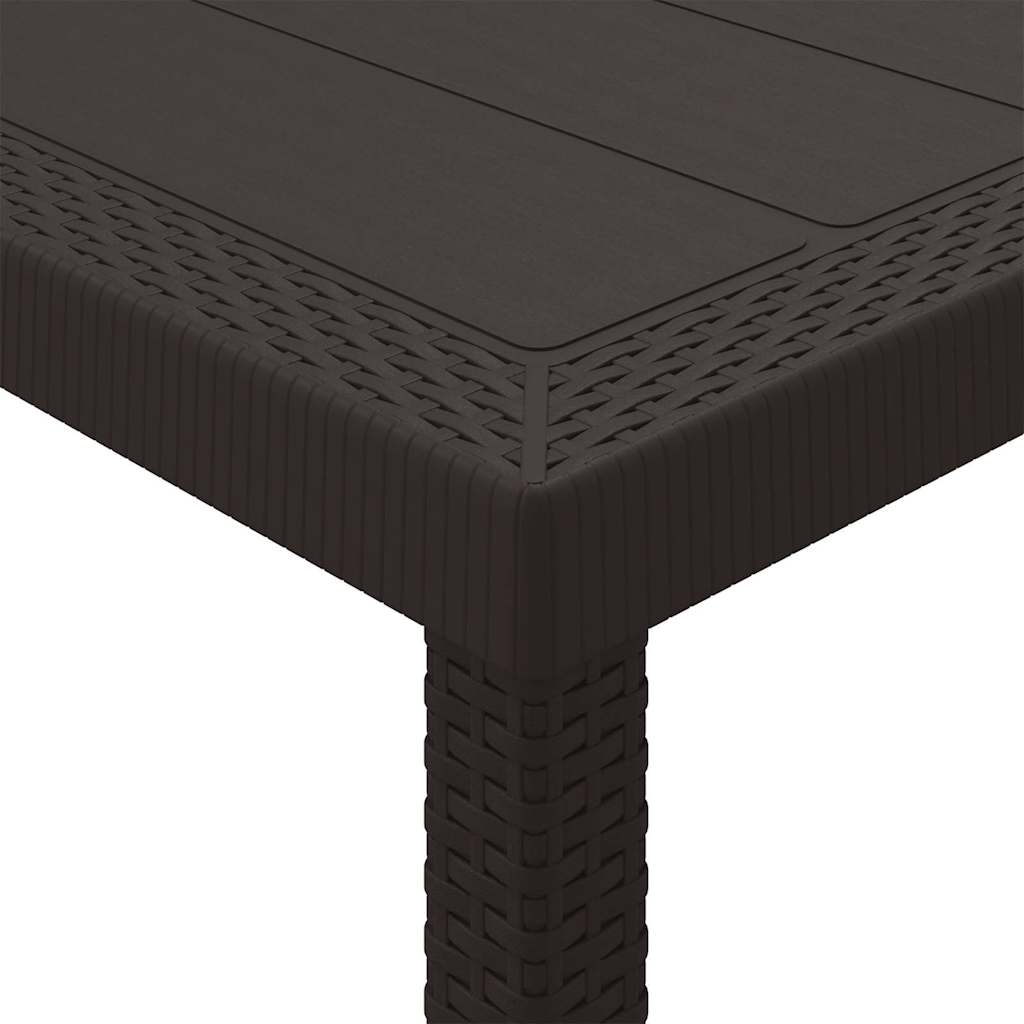 Garden Table Brown 250 x 100 x 73 cm Poly Rattan