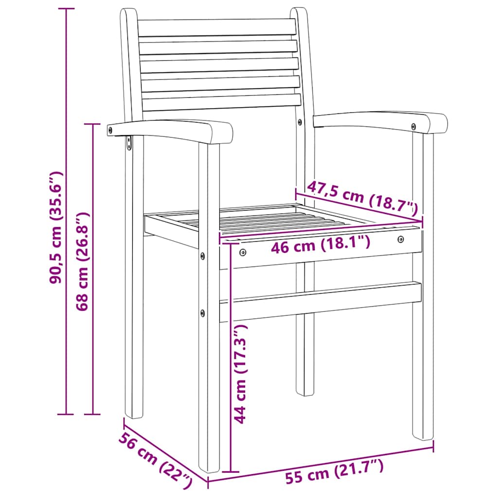 Chair 6 pcs Brown Solid Teak Wood