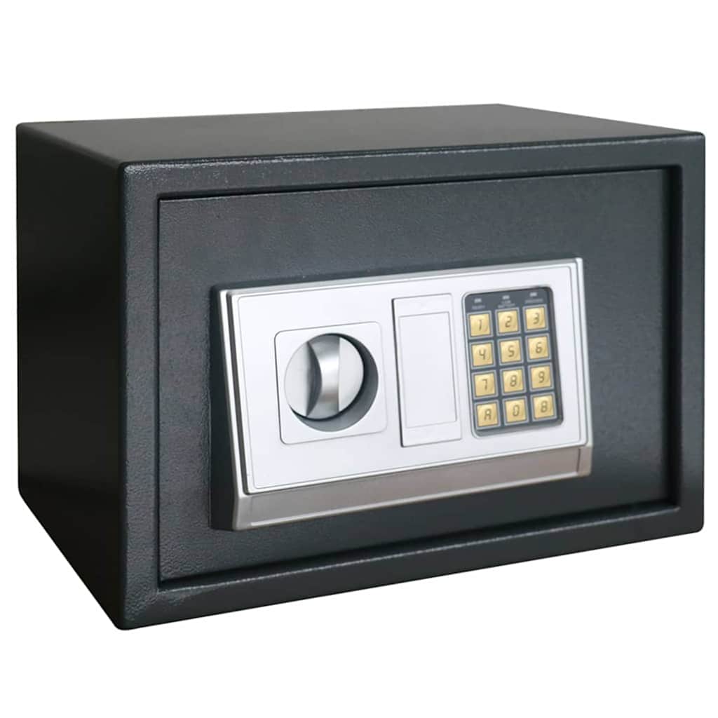 Digital Safe with Lock Dark grey 35 x 25 x 25 cm Steel