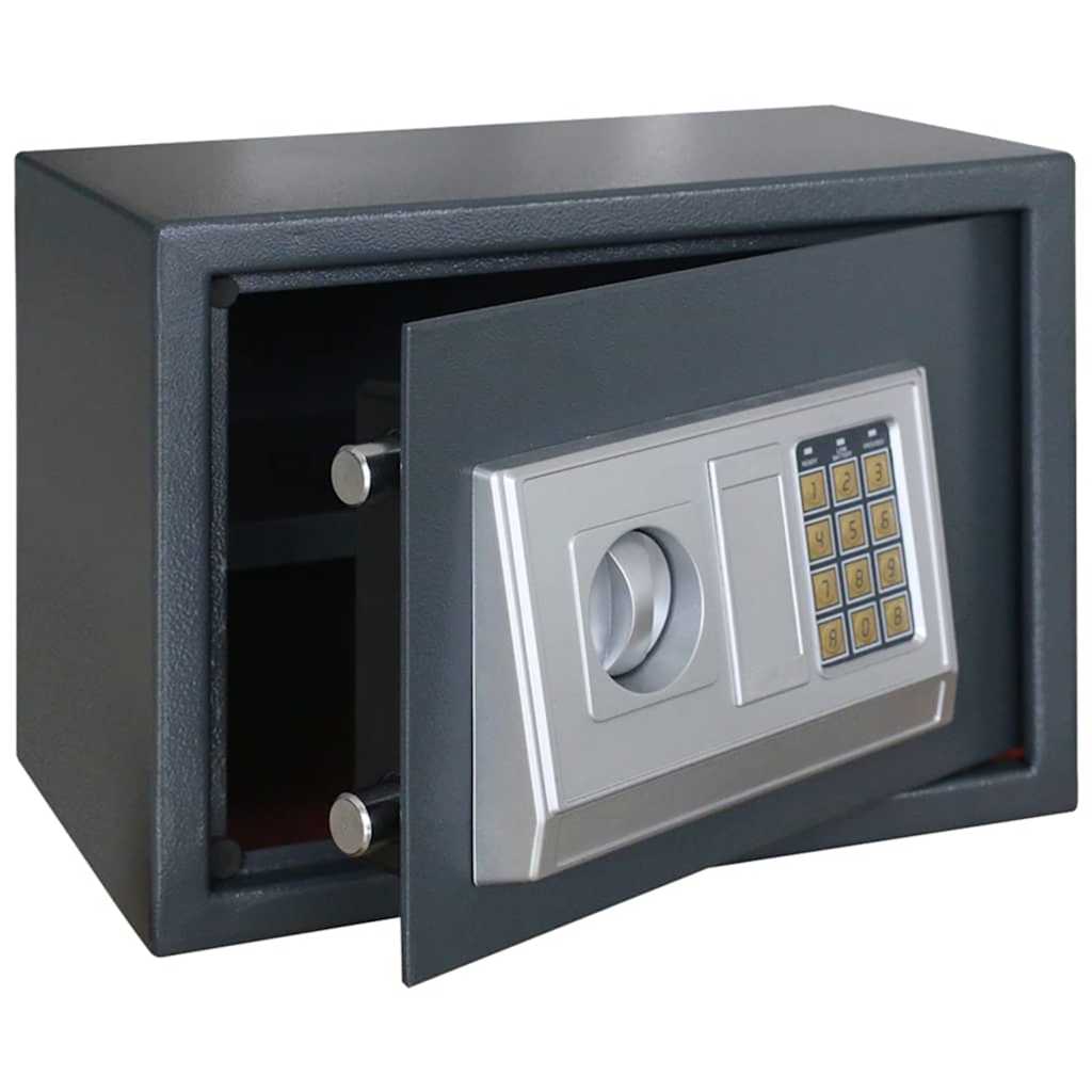 Digital Safe with Lock Dark grey 35 x 25 x 25 cm Steel
