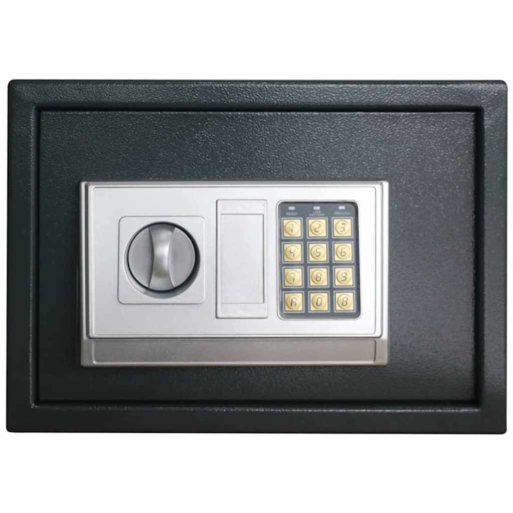 Digital Safe with Lock Dark grey 35 x 25 x 25 cm Steel