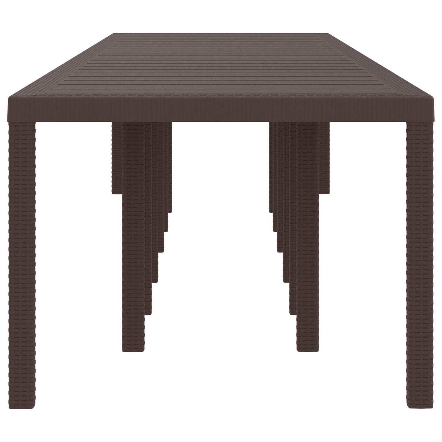 Garden Table Brown 400 x 100 x 73 cm Poly Rattan