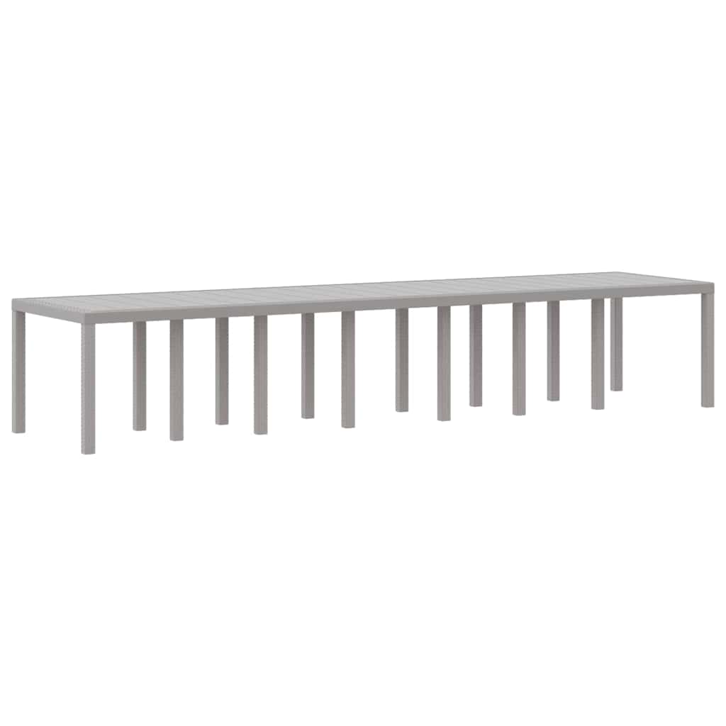 Garden Table Light Grey 400 x 100 x 73 cm Poly Rattan