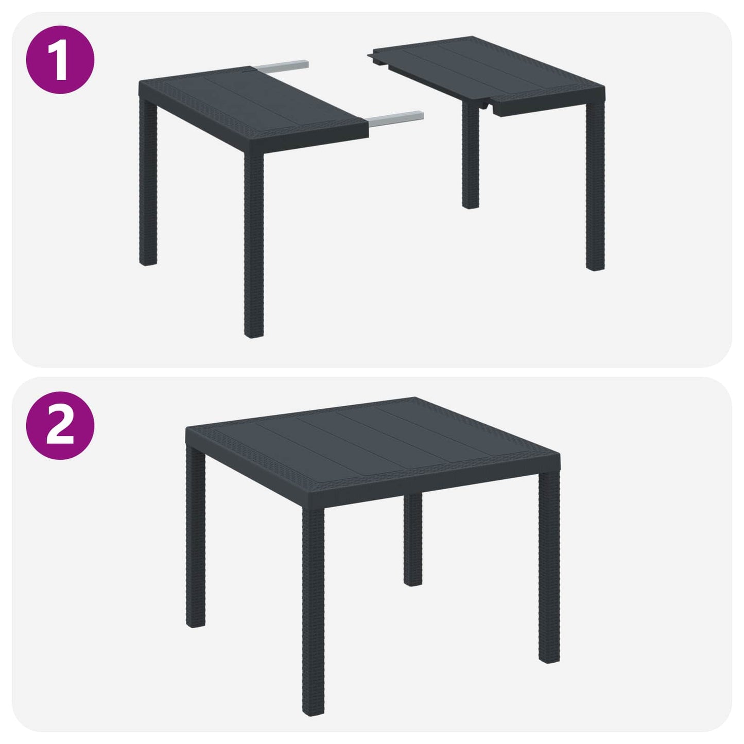 Garden Dining Set 5 pcs Anthracite Polypropylene