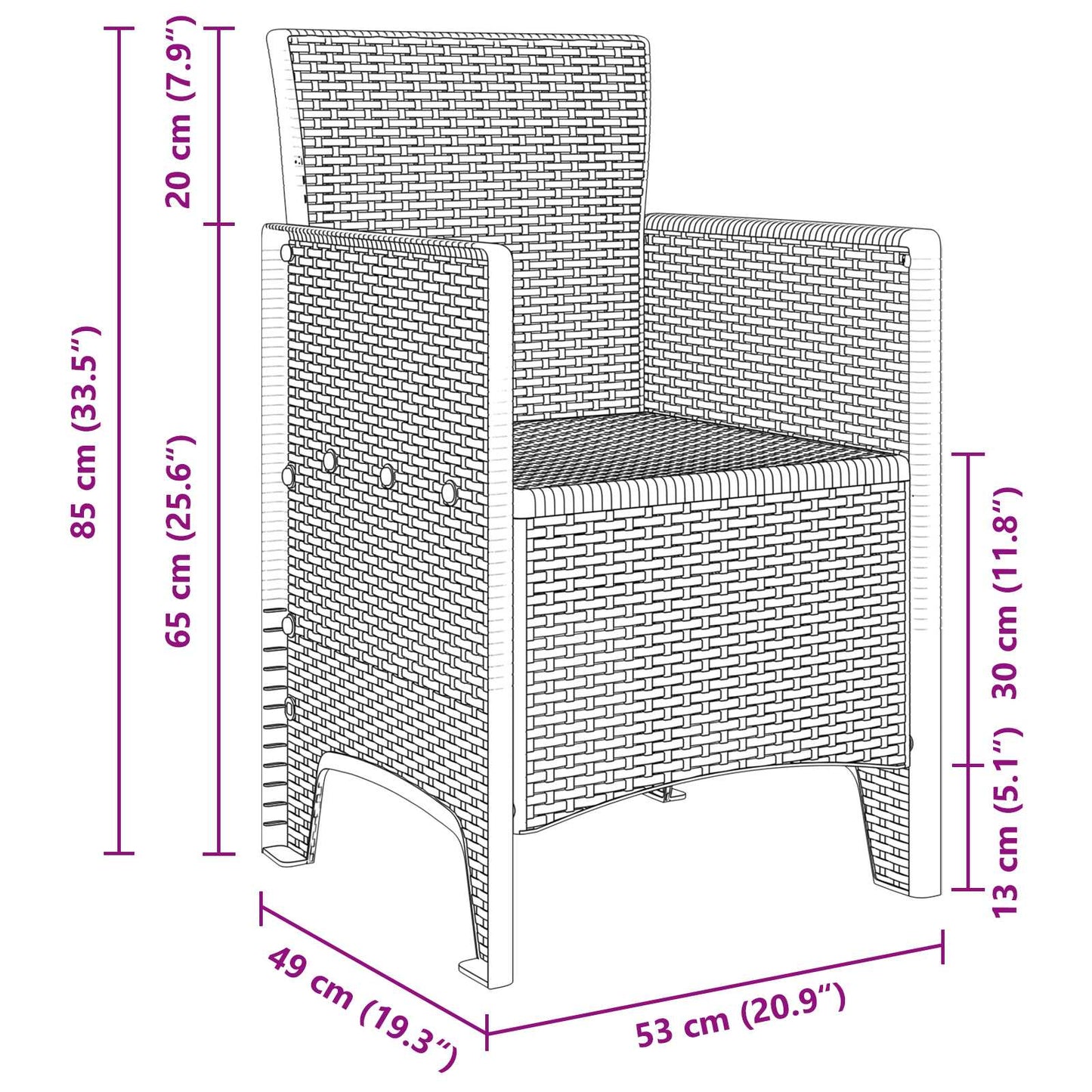 Garden Dining Set 7 pcs Brown Polt rattan