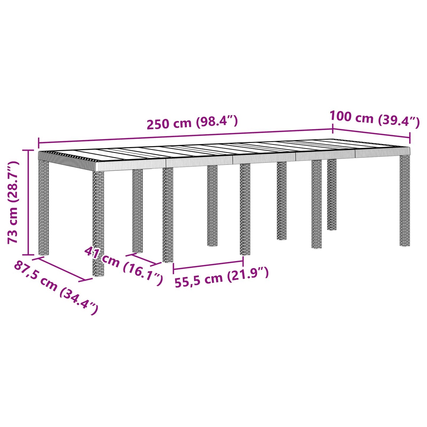 Garden Dining Set 11 pcs Anthracite Polypropylene