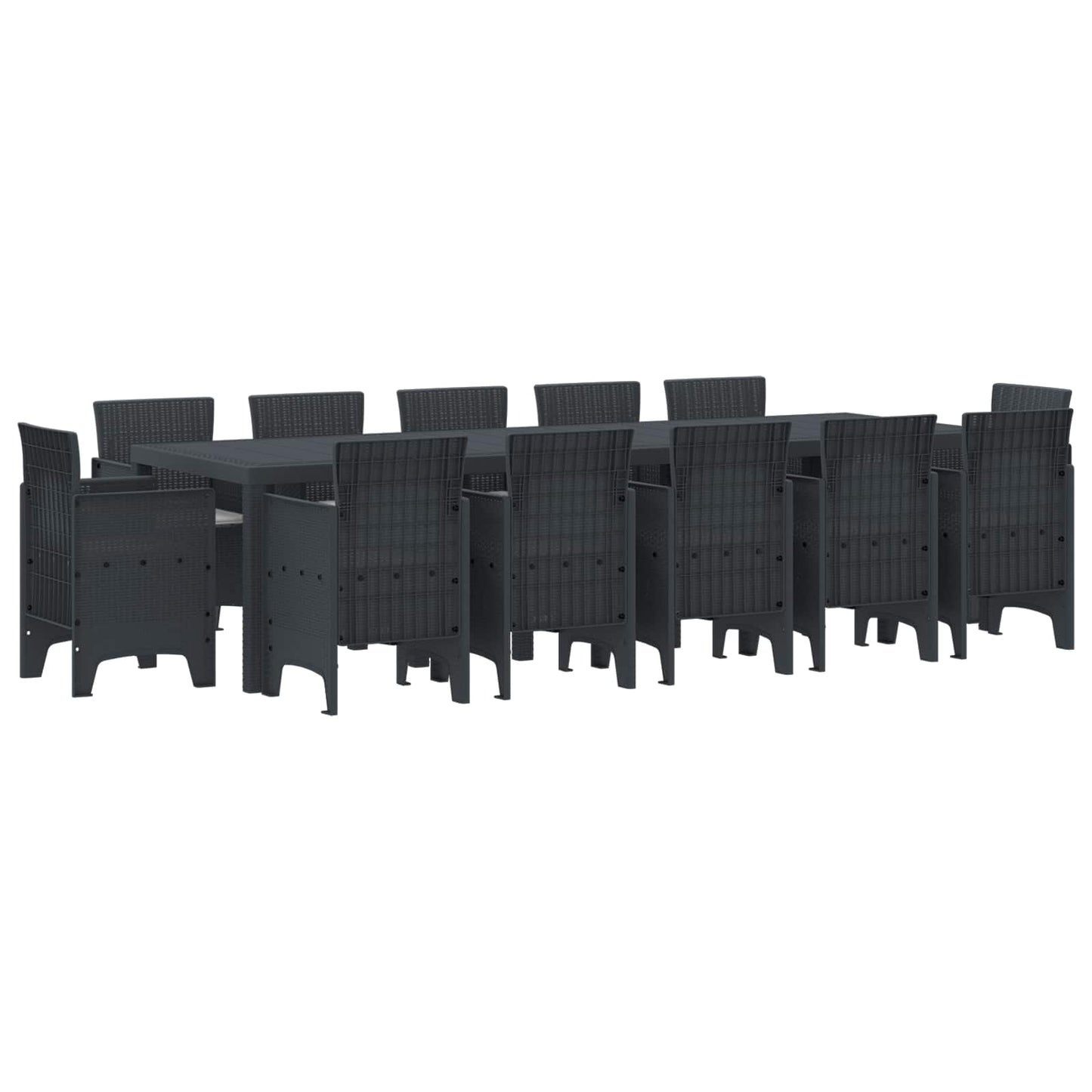 Garden Dining Set 13 pcs Anthracite and Light grey