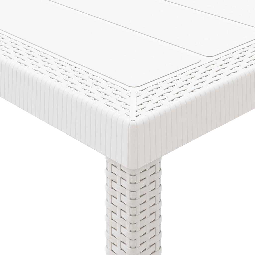 Garden Dining Set with Cushions 15 pcs White PP