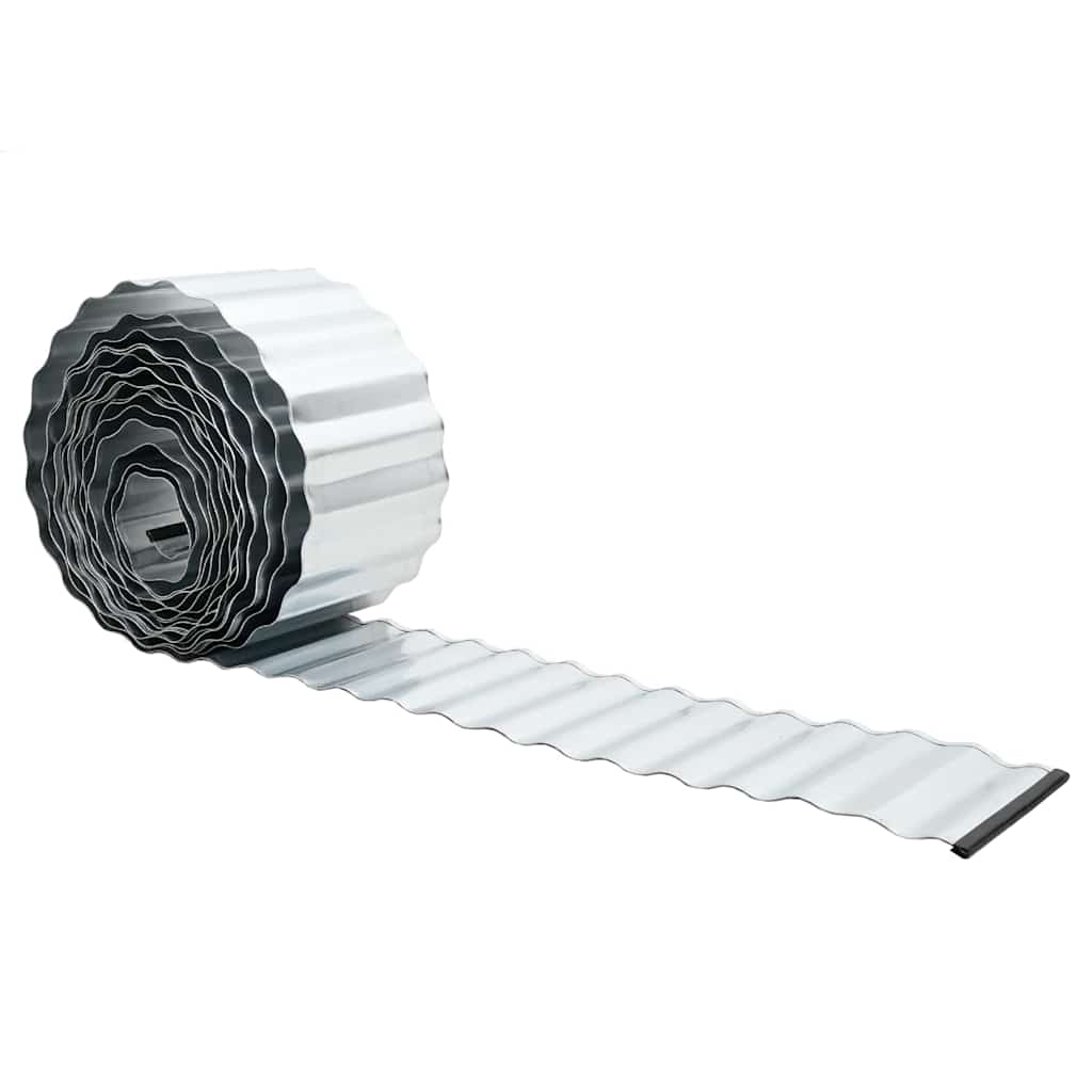 Lawn Edge 1000 x 25 x 0.03 cm Galvanized Steel Silver