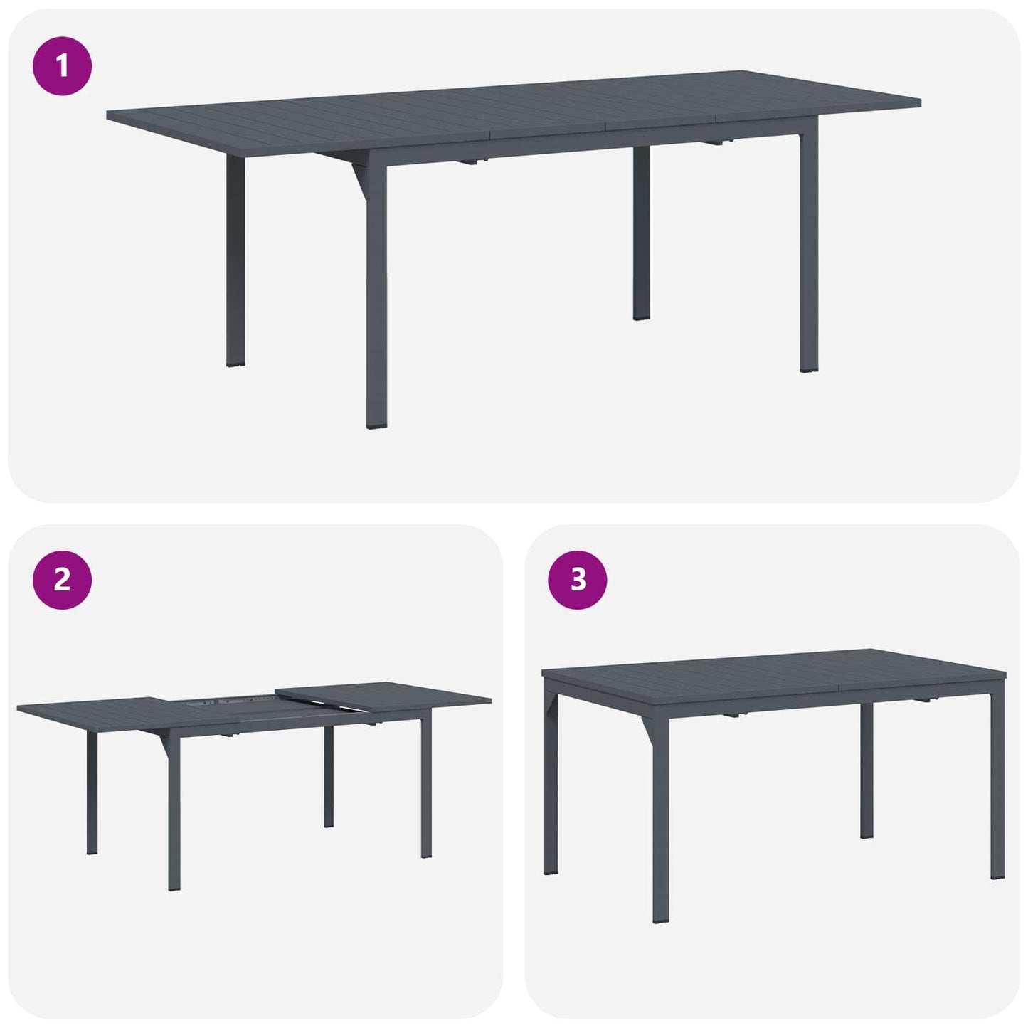 Garden Dining Set 9 pcs Anthracite Powder-coated Steel