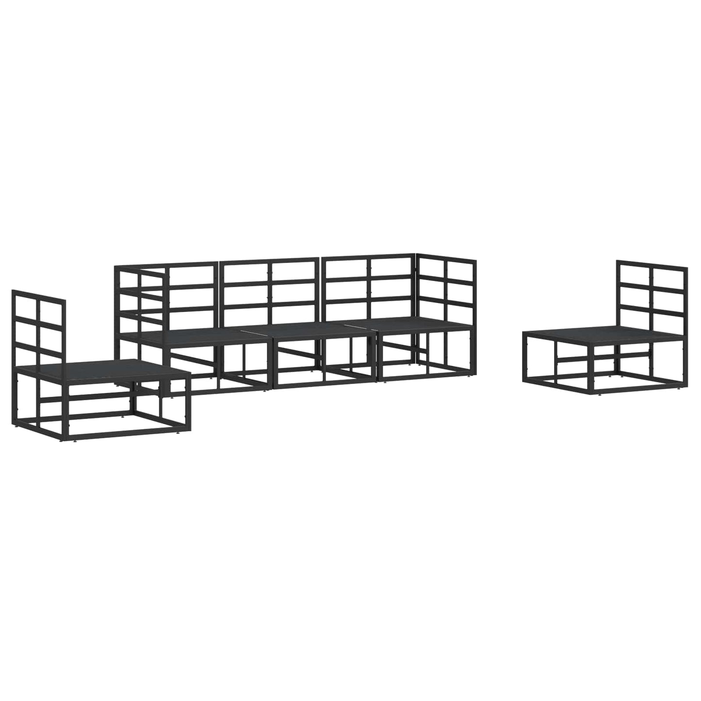 Garden Sofa Set 5 pcs Black Aluminium