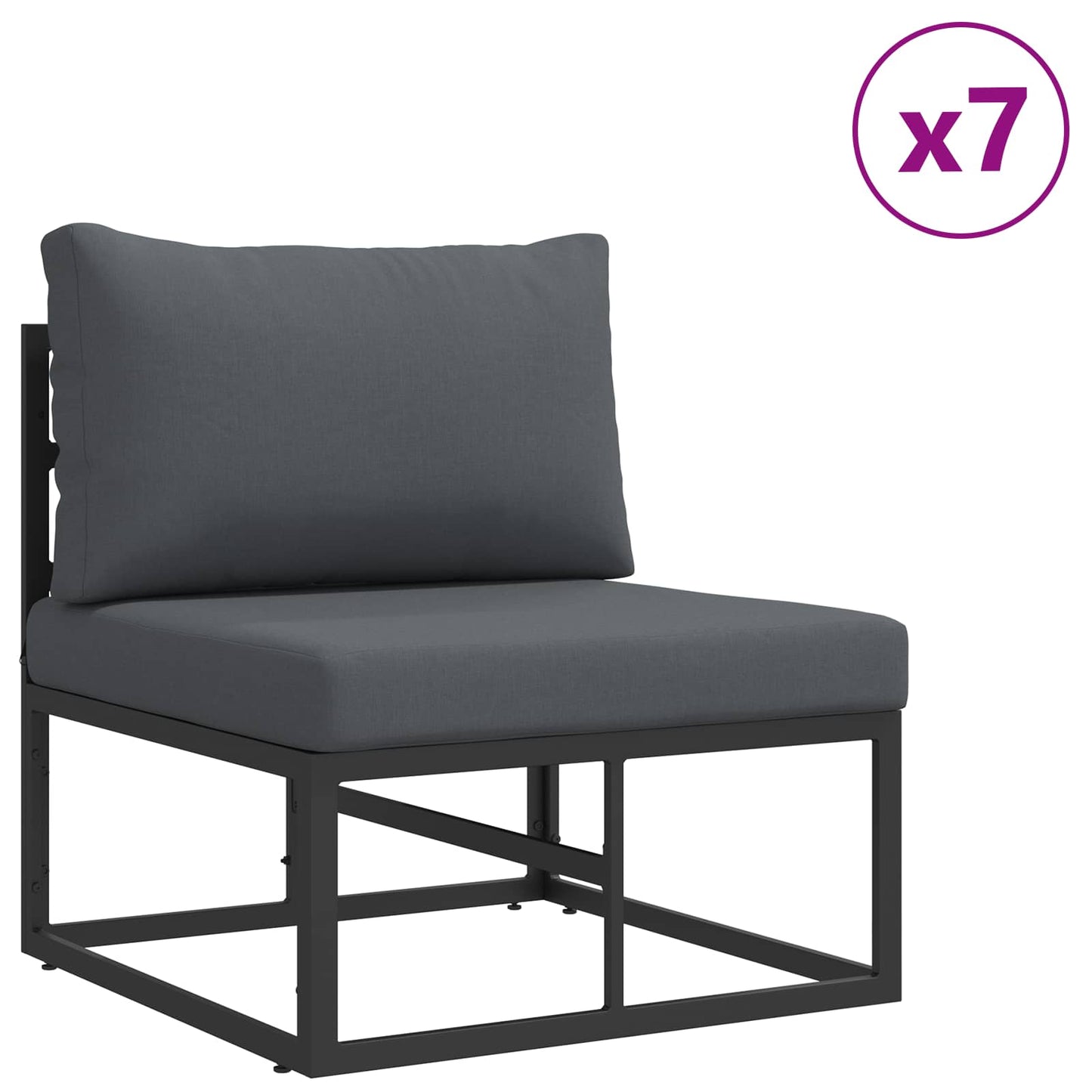 Garden Sofa Set 11 pcs Black Aluminium