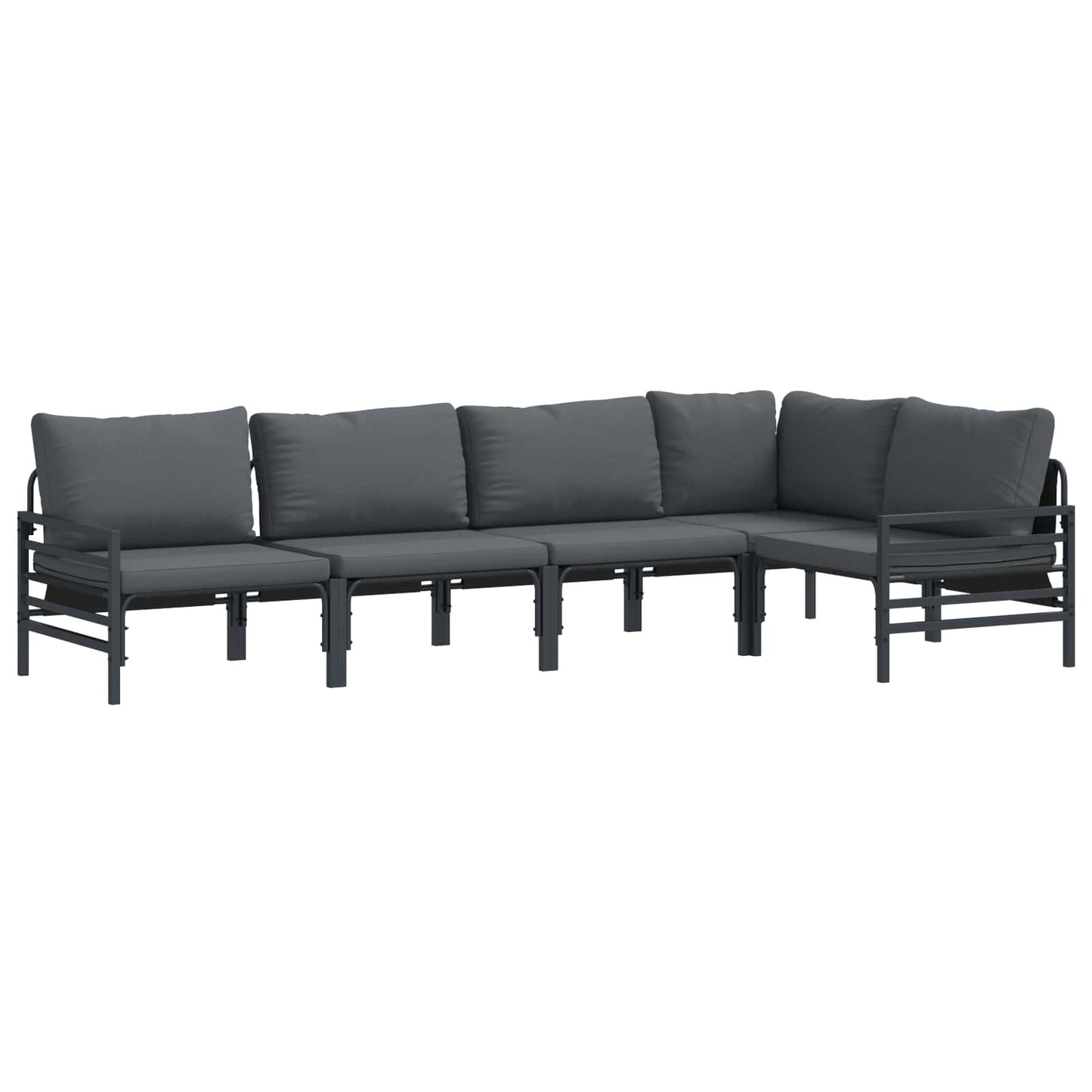 Garden Sofa Set 5 pcs Black Steel