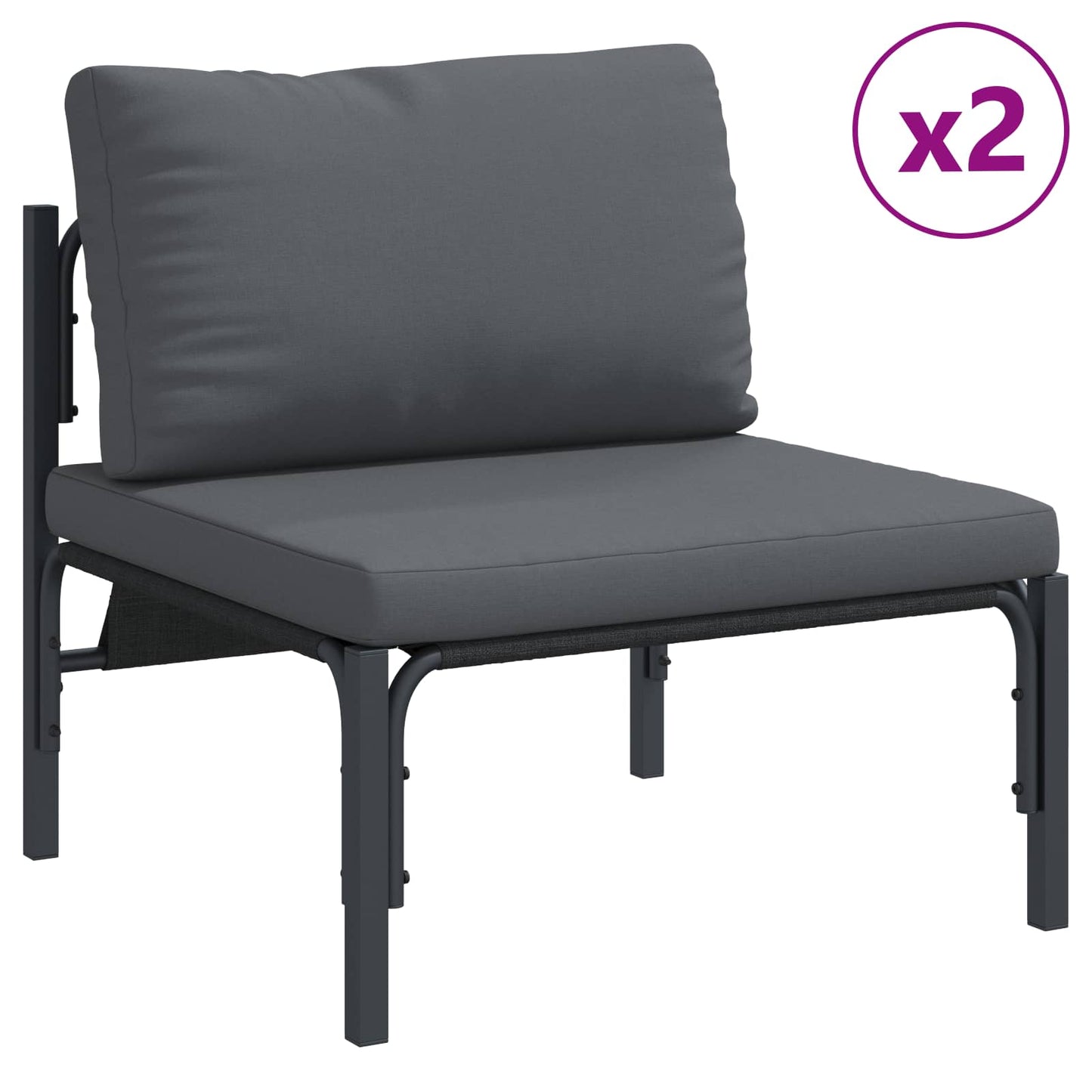 Garden Sofa Set 5 pcs Black Steel