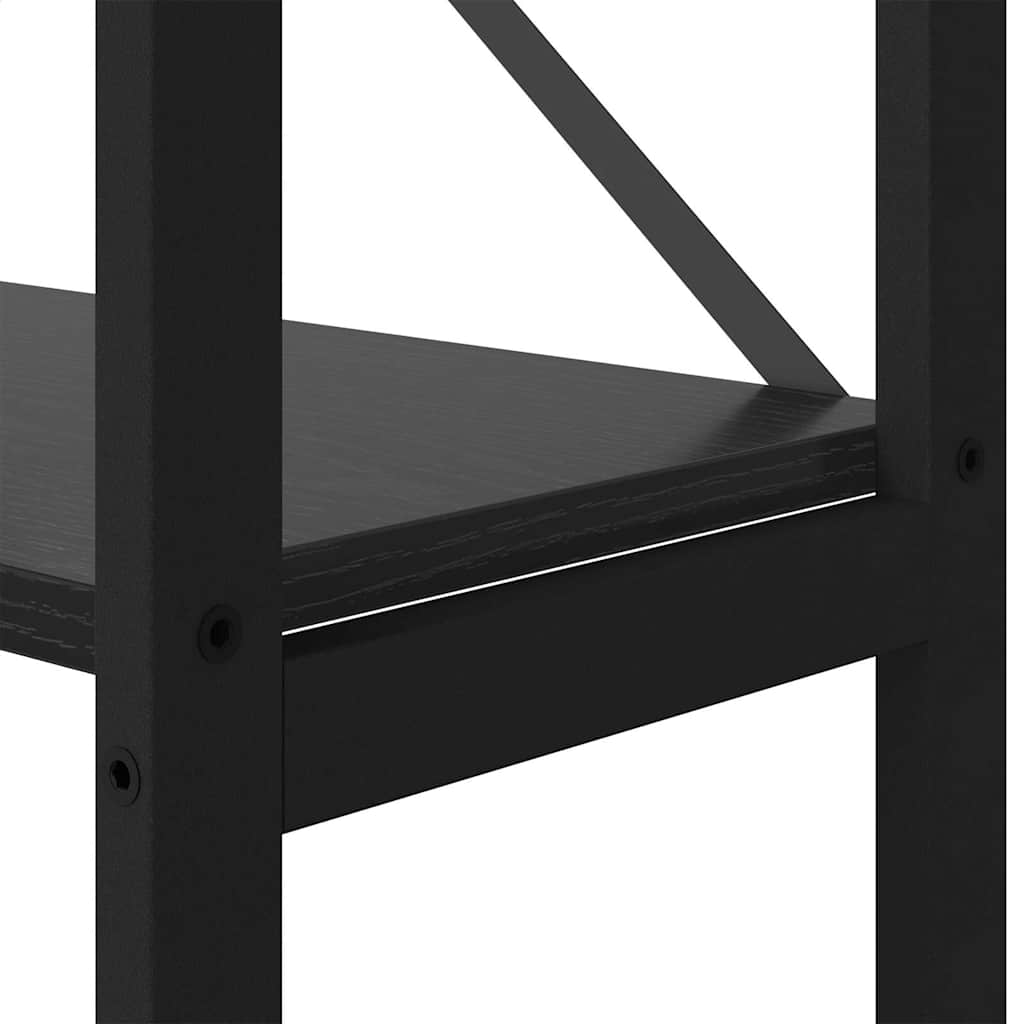 Bookshelf 156 x 25 x 167 cm Engineered Wood Black Oak