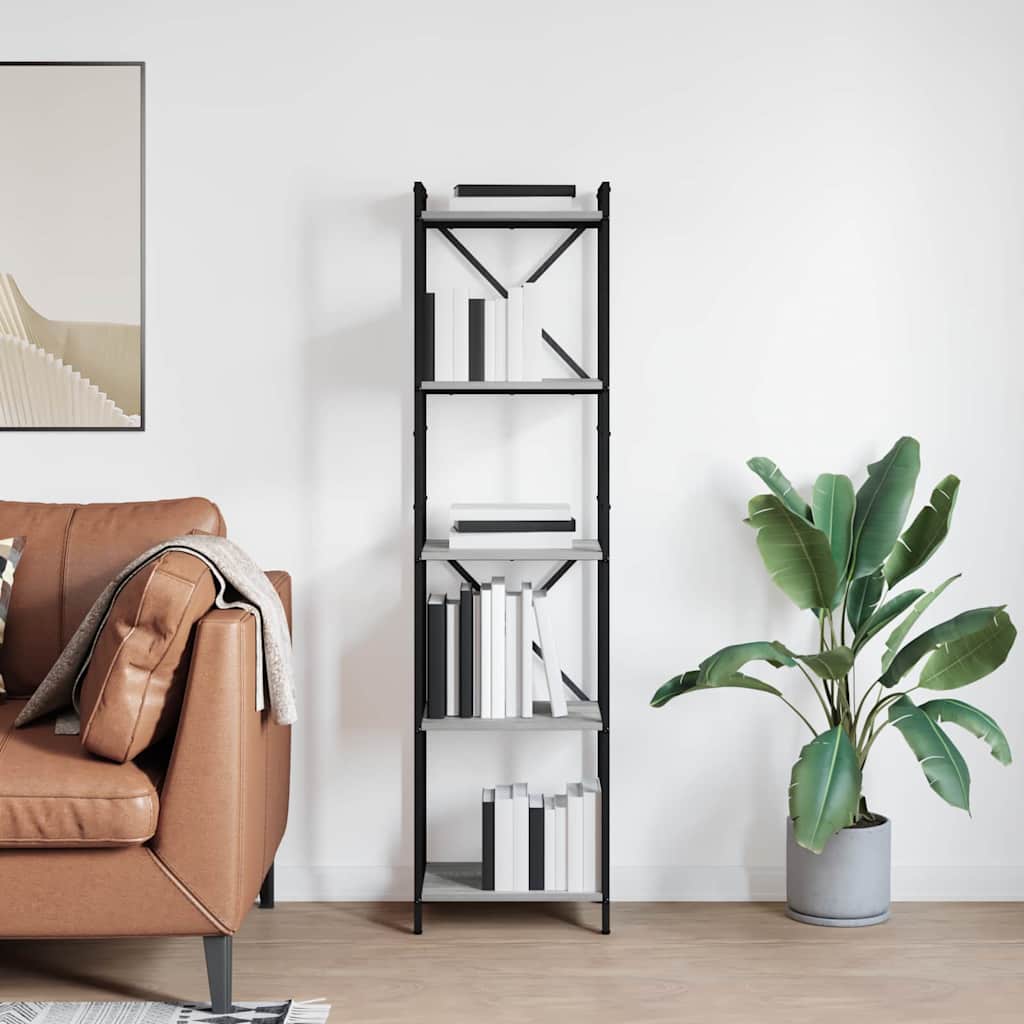 Bookshelf 40 x 30 x 155 cm Engineered Wood Grey sonoma