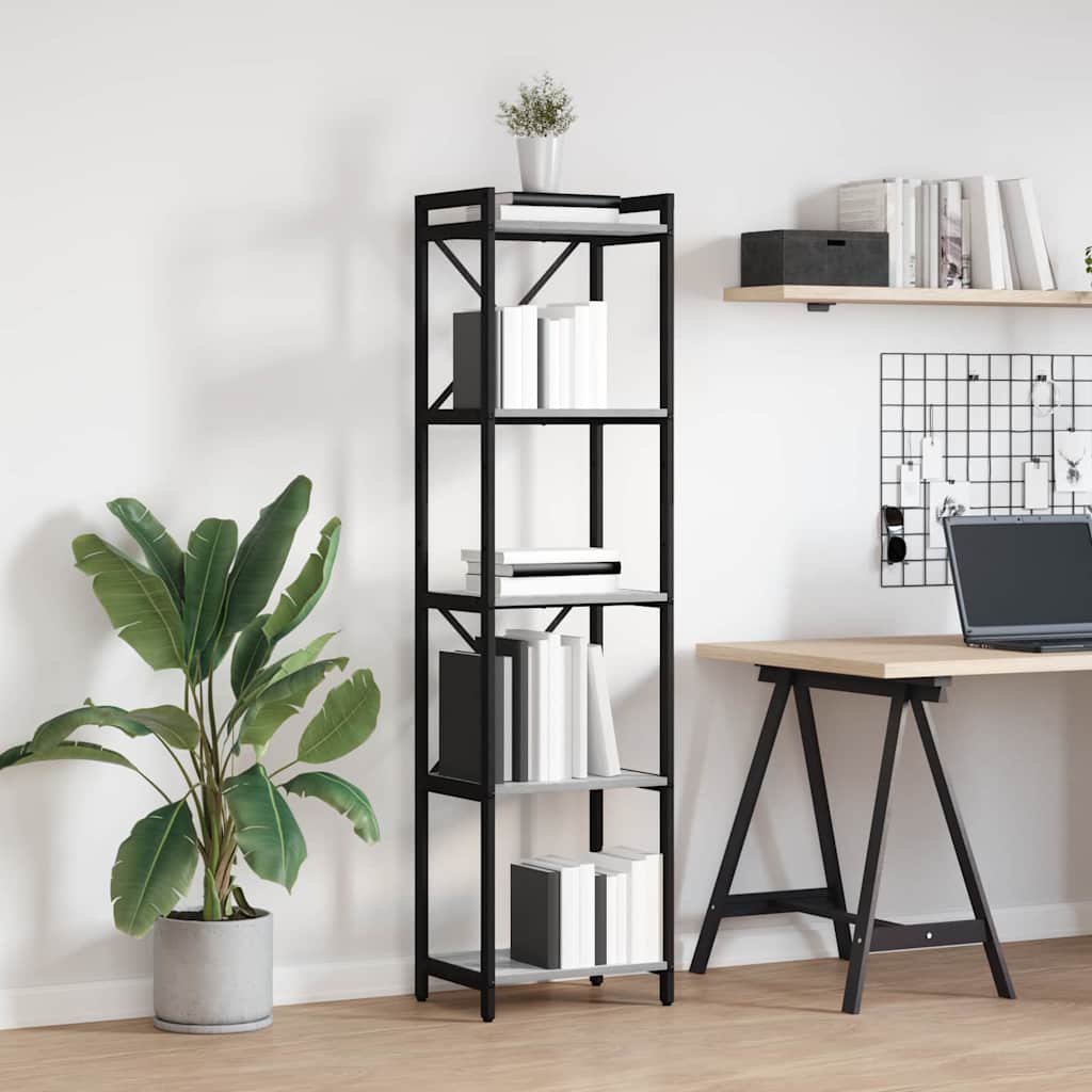 Bookshelf 40 x 30 x 155 cm Engineered Wood Grey sonoma