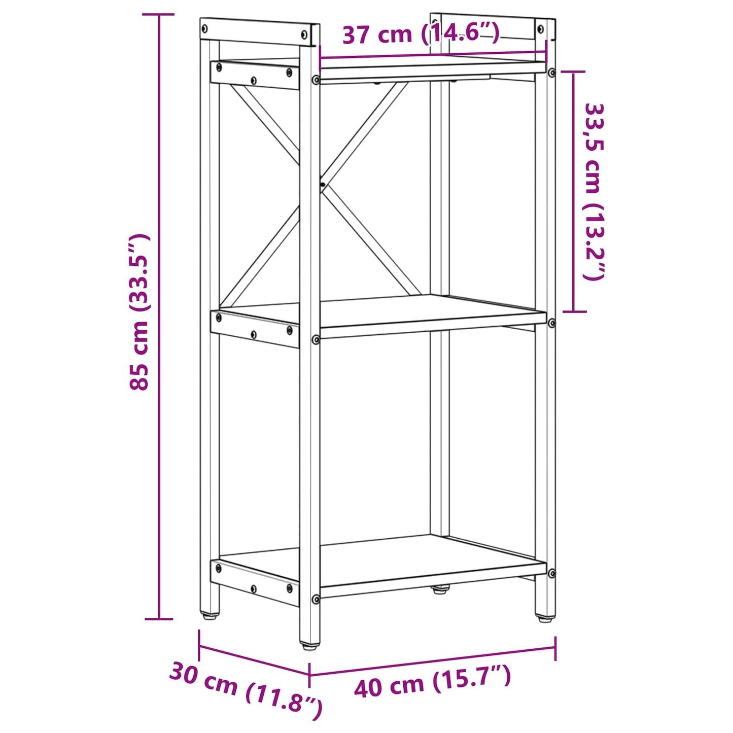 Bookshelf 40 x 30 x 85 cm Engineered Wood Sonoma Oak