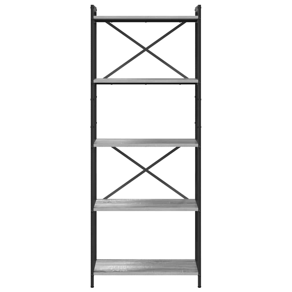 Bookshelf 60 x 30 x 155 cm Engineered Wood Grey sonoma