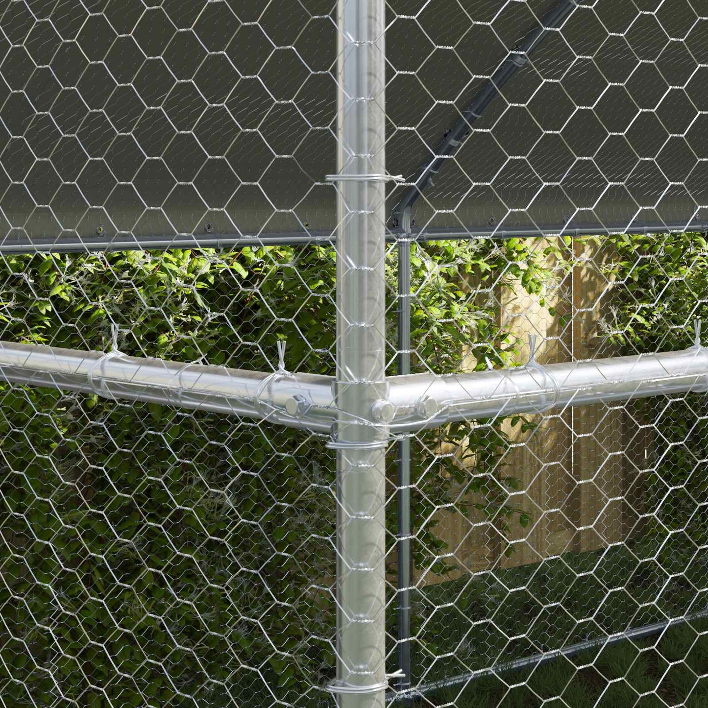 Chicken Cage 3 pcs Silver 600 x 200 x 200 cm Steel and PE