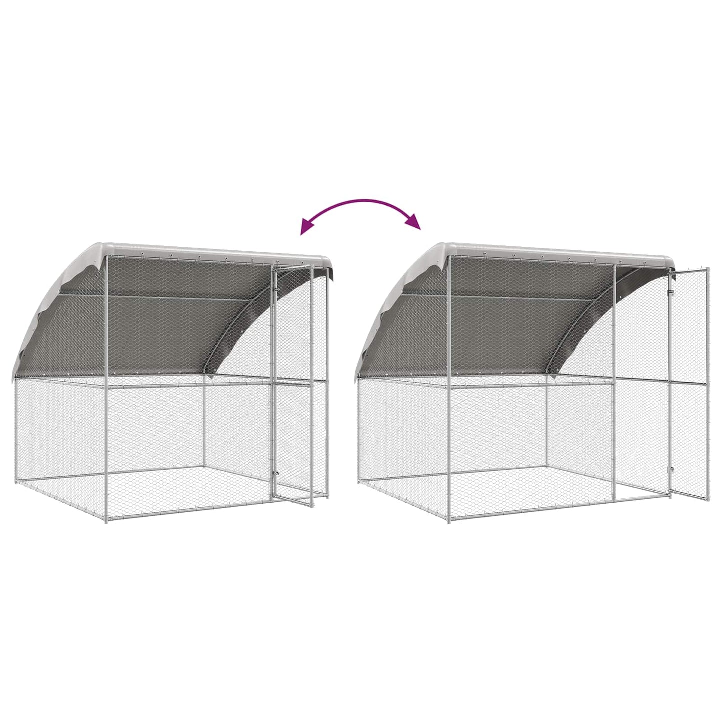 Chicken Cage 3 pcs Silver 600 x 200 x 200 cm Steel and PE