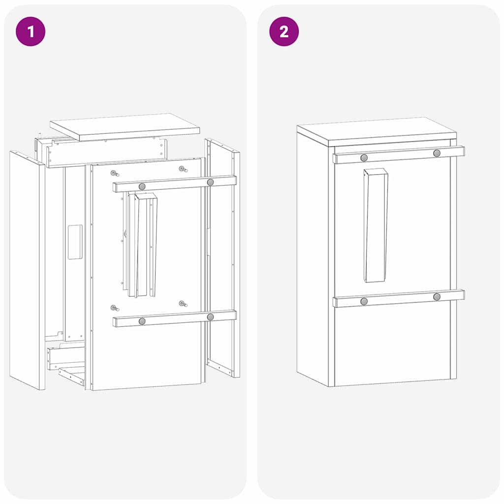 Mailbox with Storage with Door White 30 x 20 x 55 cm Steel