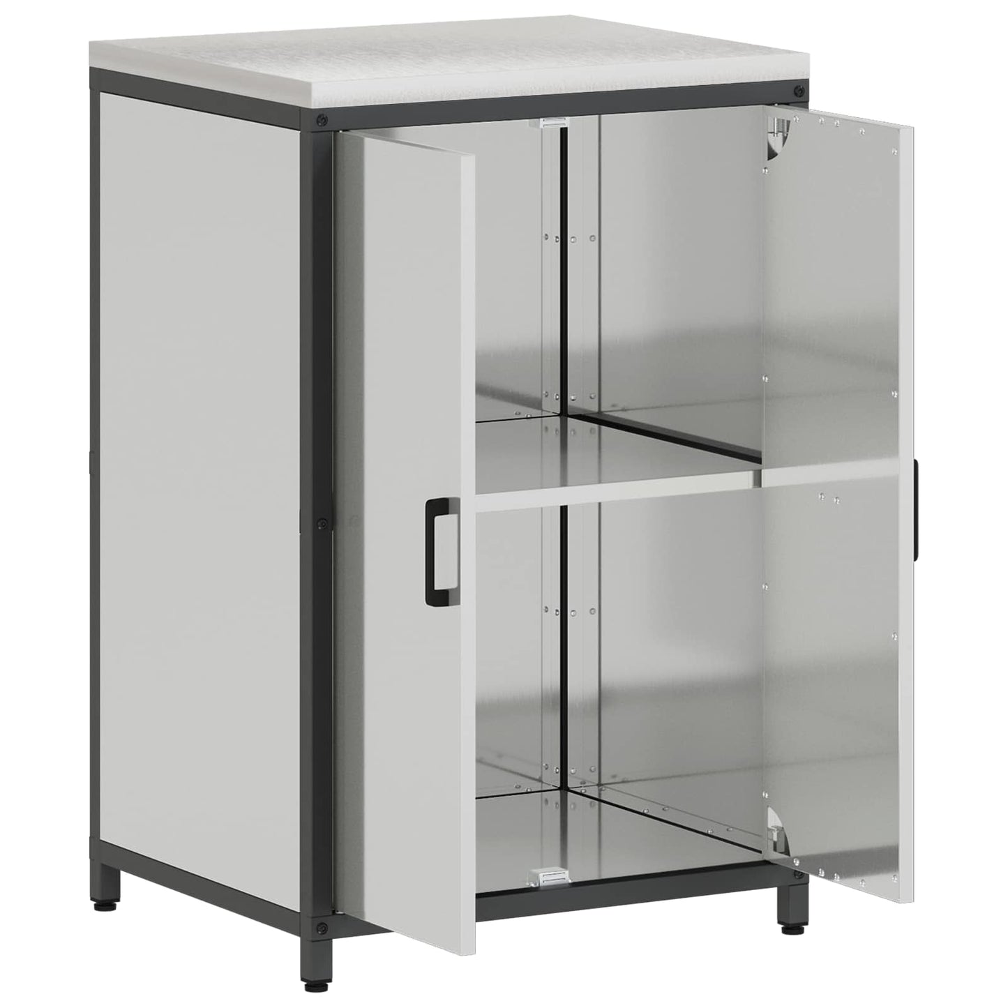 Kitchen Storage Cabinet HATTEM Silver 60 x 50 x 92 cm Steel
