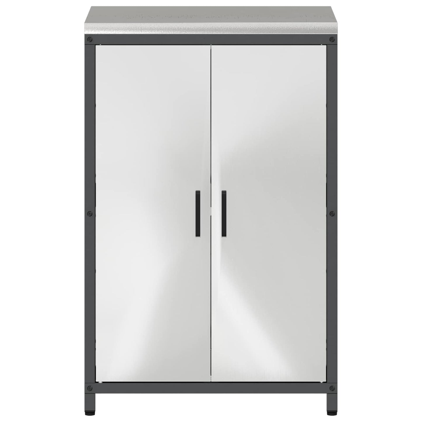 Kitchen Storage Cabinet HATTEM Silver 60 x 50 x 92 cm Steel