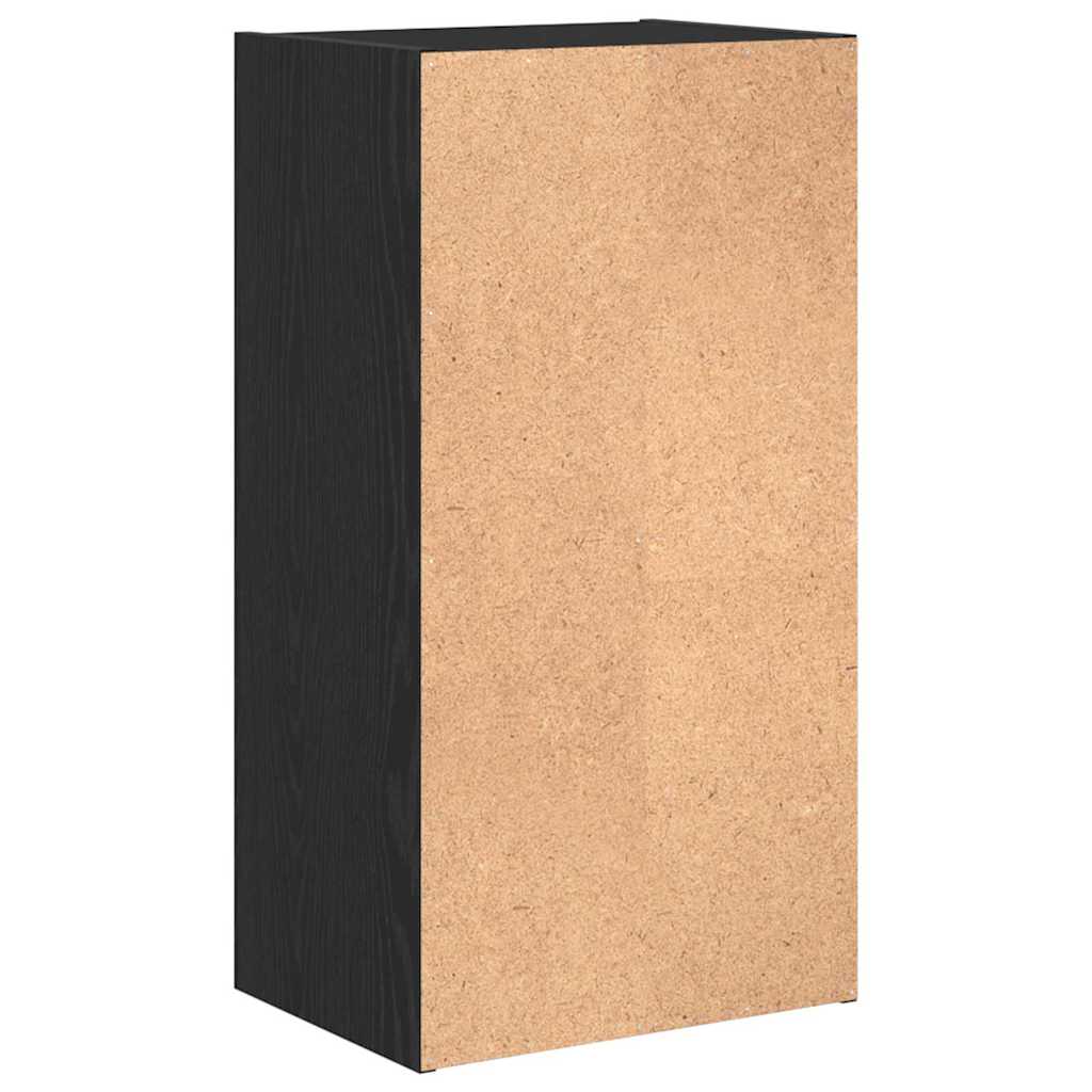 Bookshelf 2-Tier 40 x 30 x 77 cm Engineered Wood Black Oak