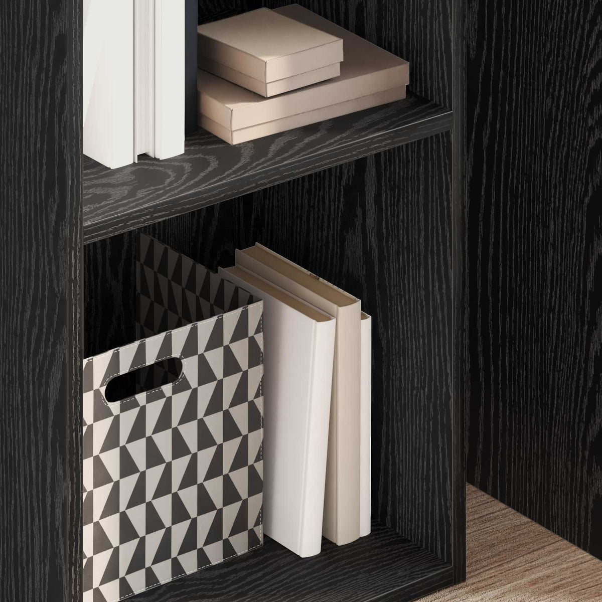 Bookshelf 4-Tier 40 x 30 x 152 cm Engineered Wood Black Oak