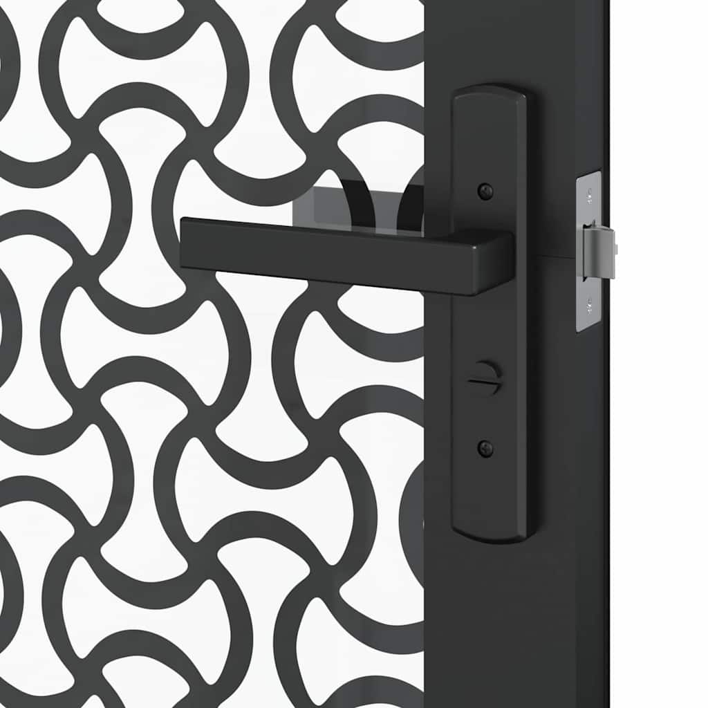 Glass Door 83 x 3.5 x 201.5 cm Aluminium Black