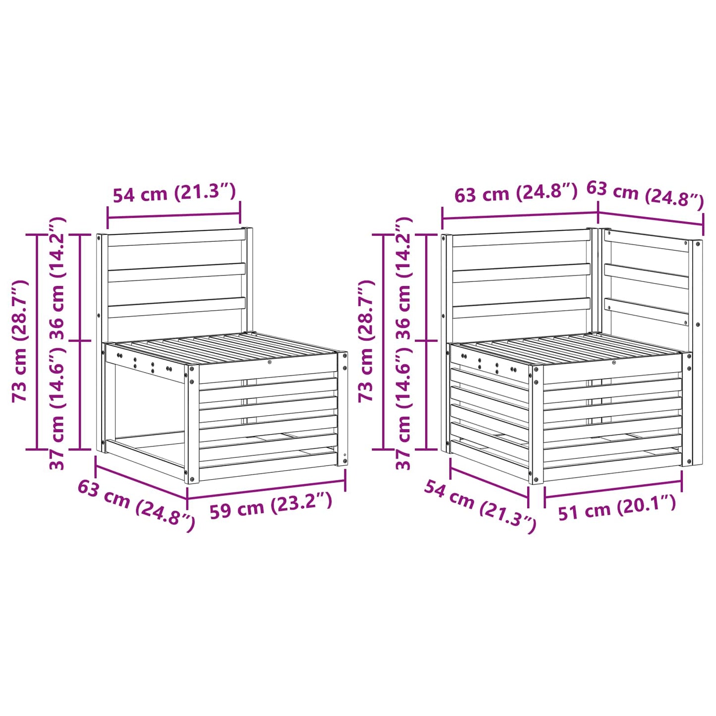 Outdoor Sofa Set 7 pcs Natural Solid Acacia Wood