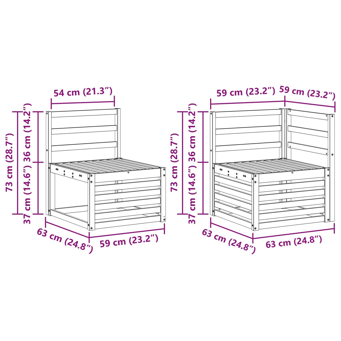 Outdoor Sofa Set 7 pcs Natural Solid Acacia Wood
