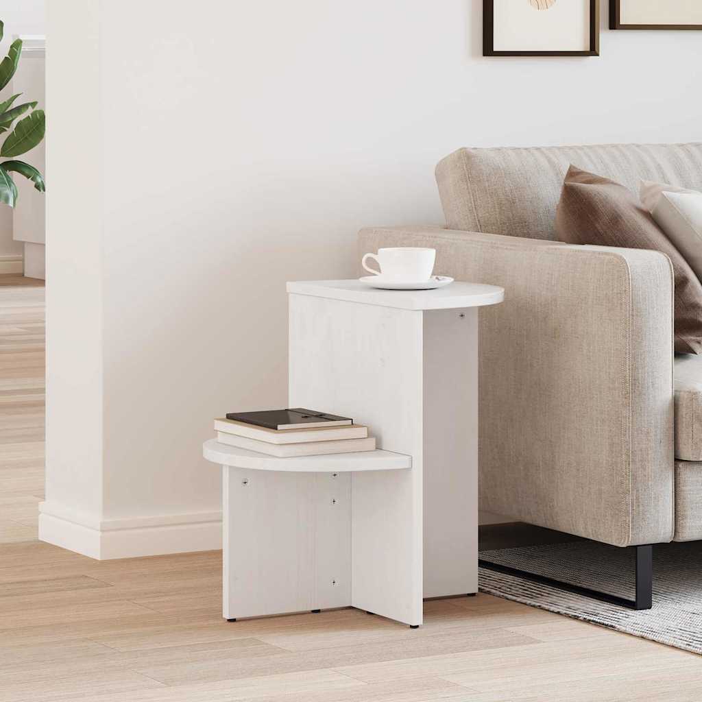 Coffee Table White 50 x 40 x 50 cm Solid pine wood