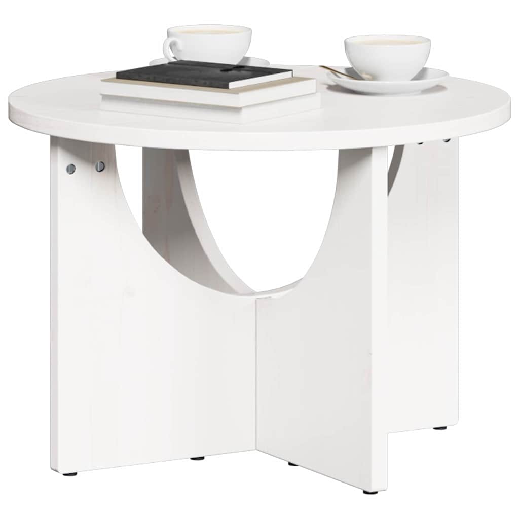 Coffee Table White 50 x 50 x 35 cm Solid pine wood