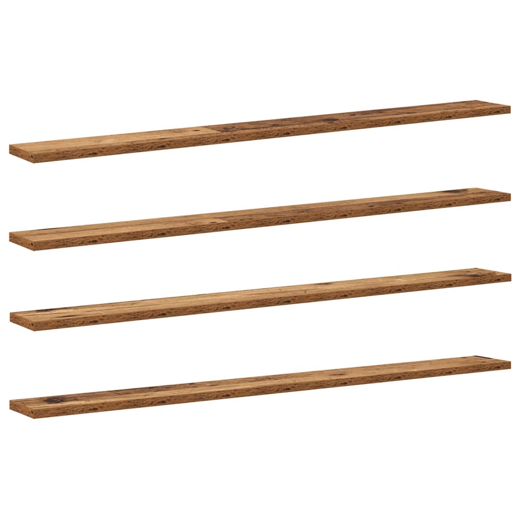 Bookshelf Board 3-Tier 4 pcs 100 x 10 x 1.5 cm Engineered Wood