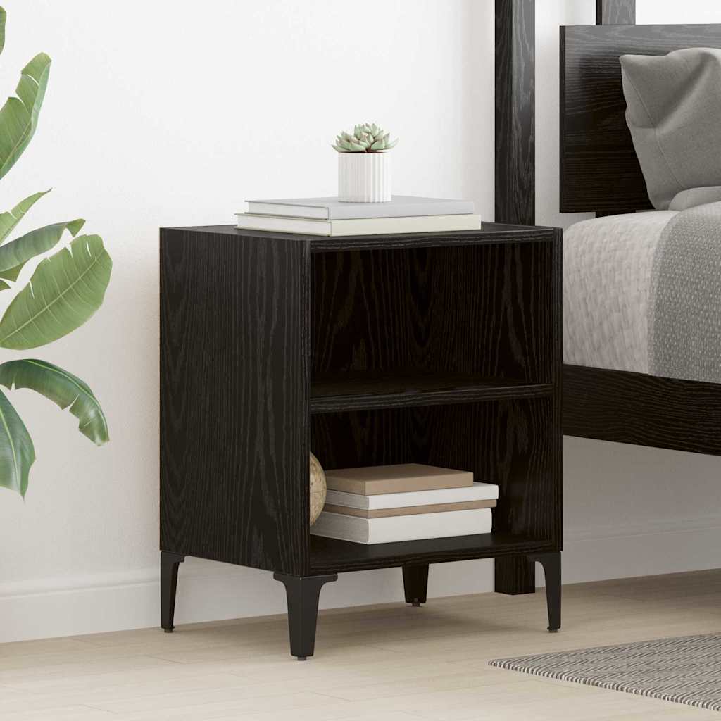 Bedside Cabinet Black Oak 40 x 30 x 50 cm Engineered Wood