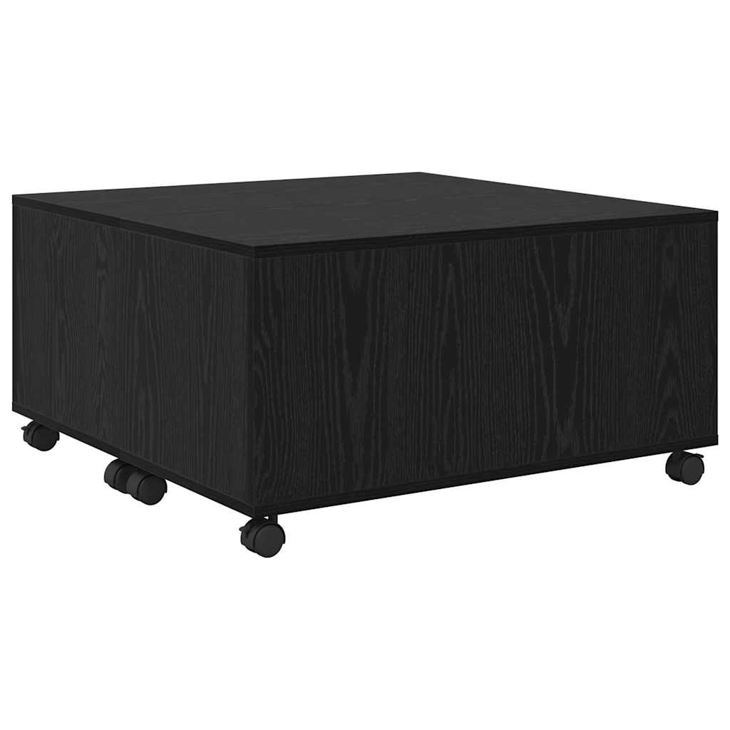 Coffee Table Black Oak 75 x 75 x 38 cm Engineered Wood