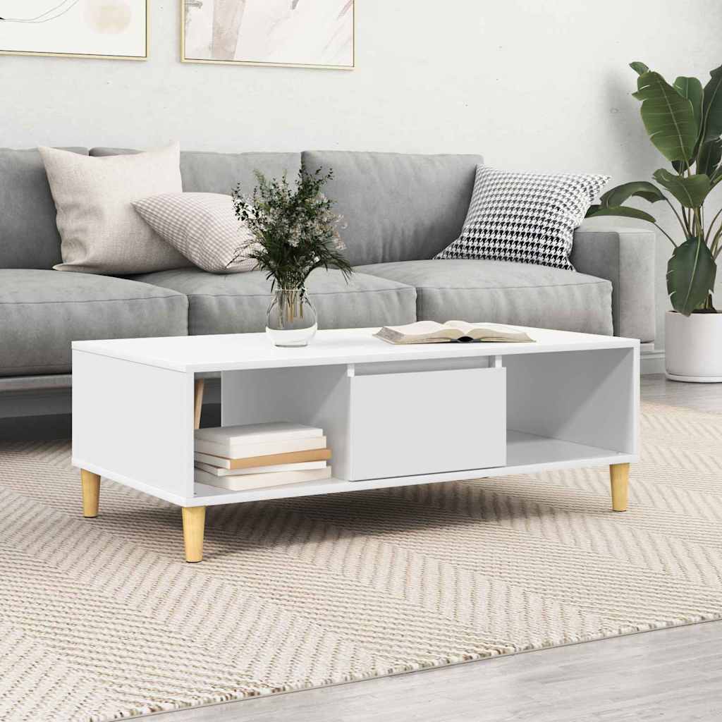 Coffee Table White 102 x 55 x 35 cm Engineered Wood