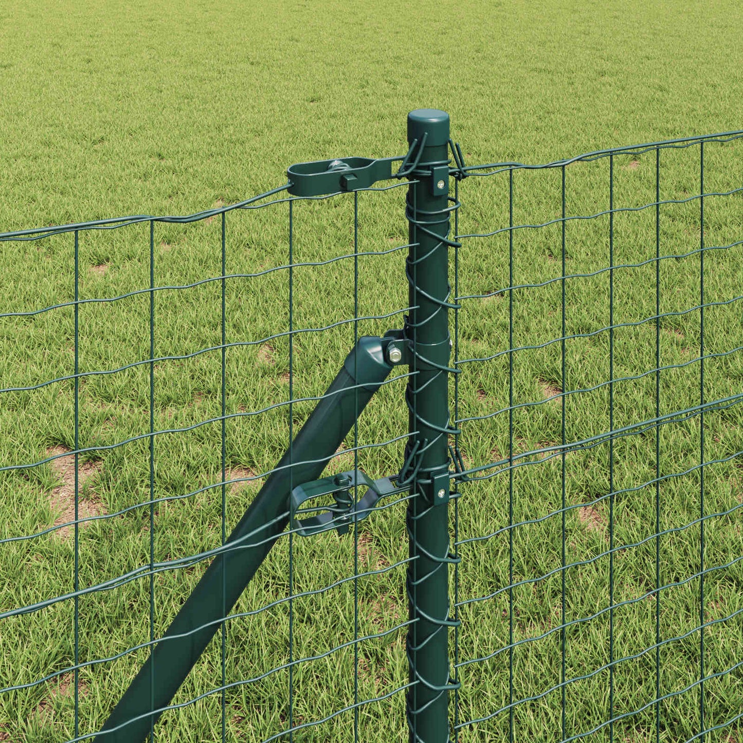 Fence Post 12 pcs Green 100 cm Powder-coated steel