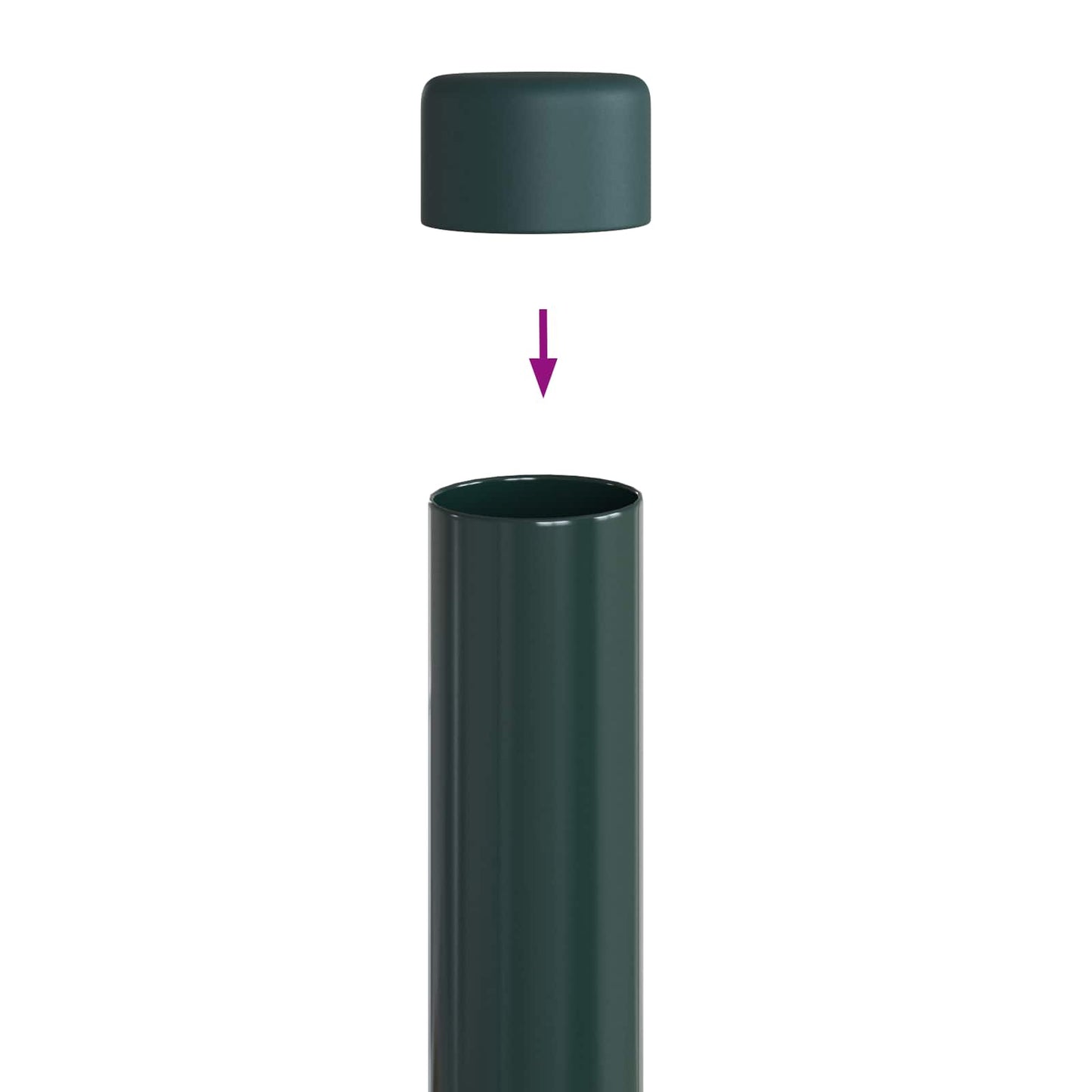Fence Post 12 pcs Green 100 cm Powder-coated steel