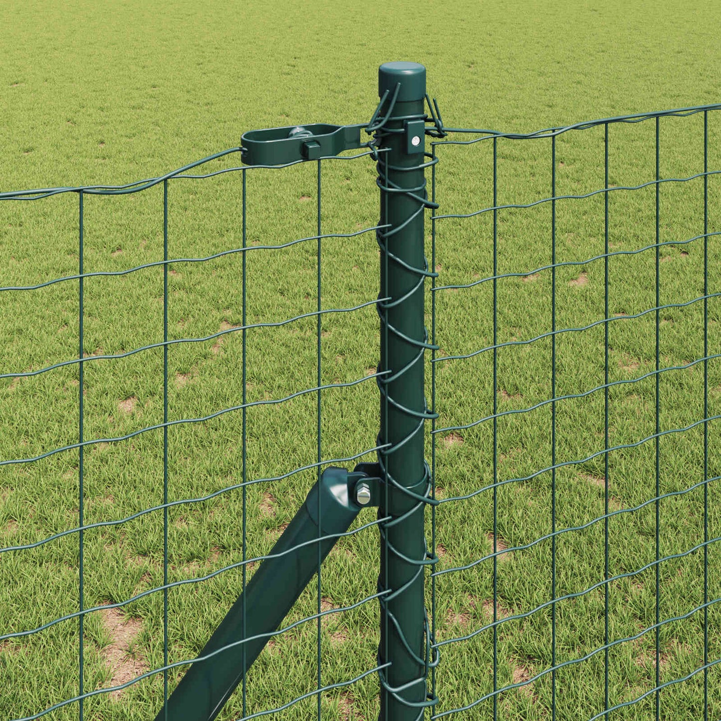 Fence Post 12 pcs Green Powder-coated steel