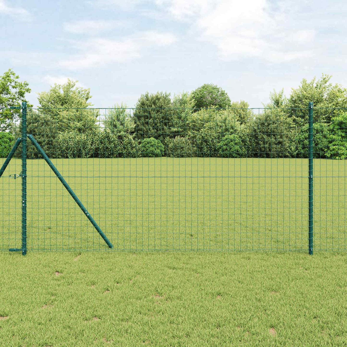 Fence Post 12 pcs Green Powder-coated steel
