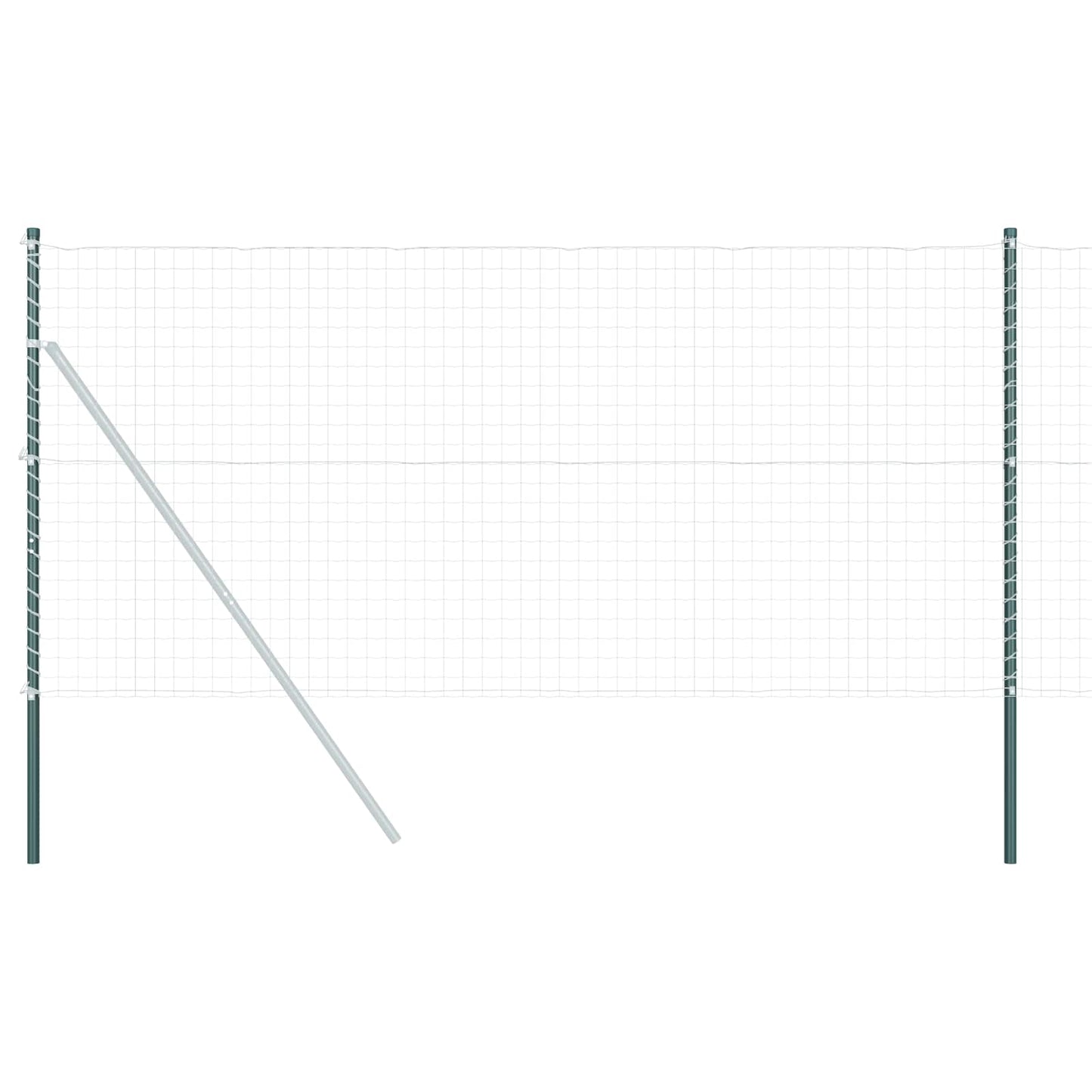 Fence Post 12 pcs Green Powder-coated steel