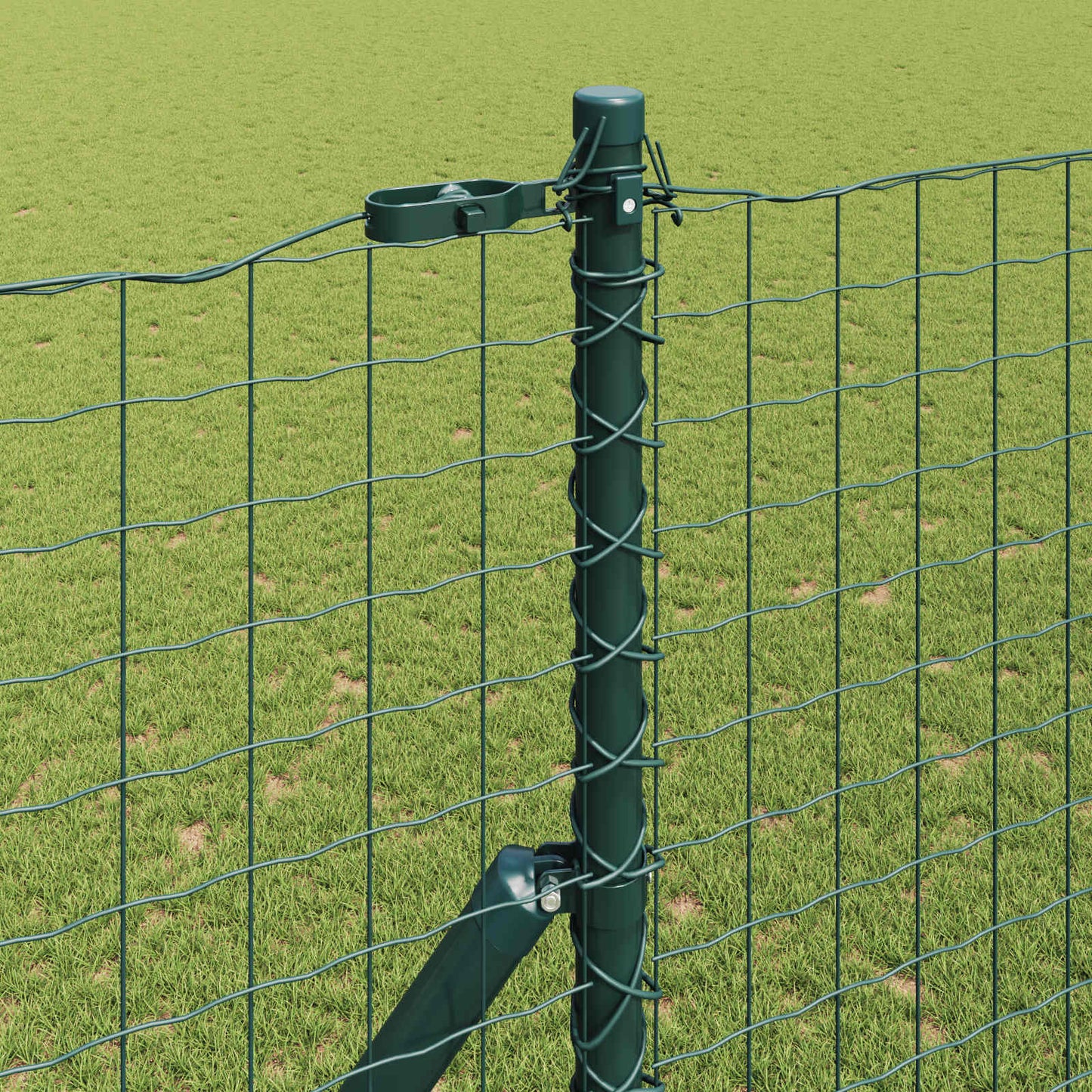 Fence Post 12 pcs Green Powder-coated steel
