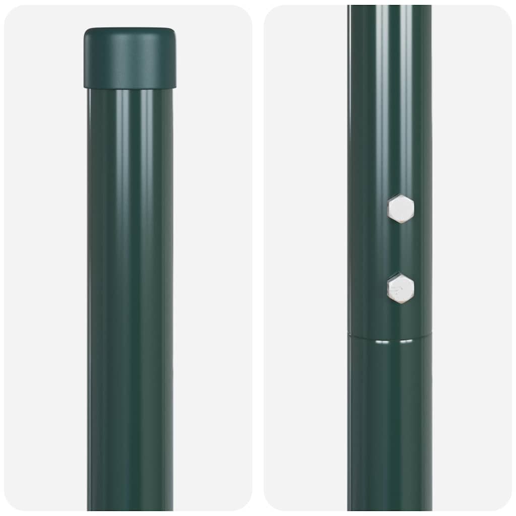Fence Post 12 pcs Green Powder-coated steel