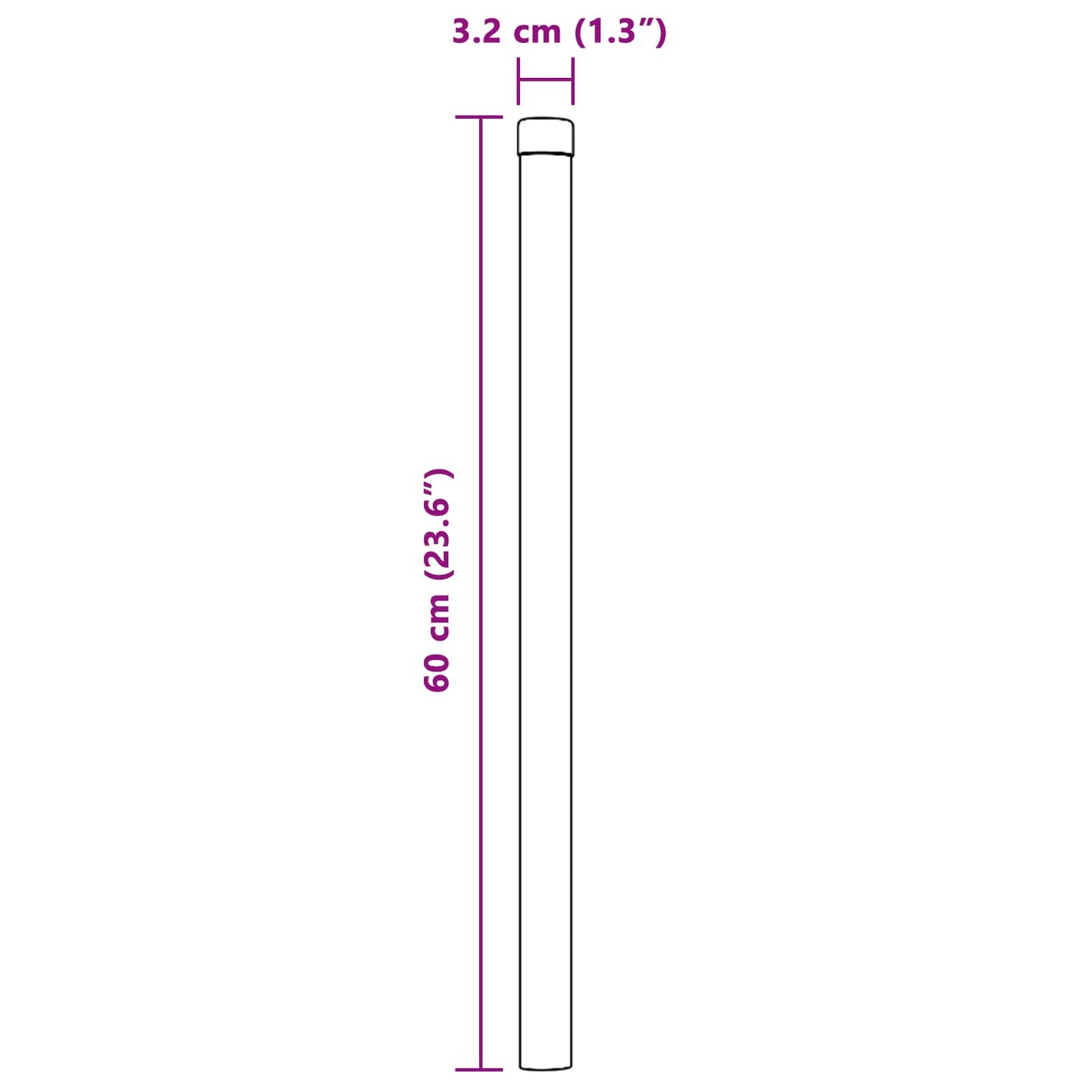 Fence Post 12 pcs Grey 60 cm Powder-coated steel