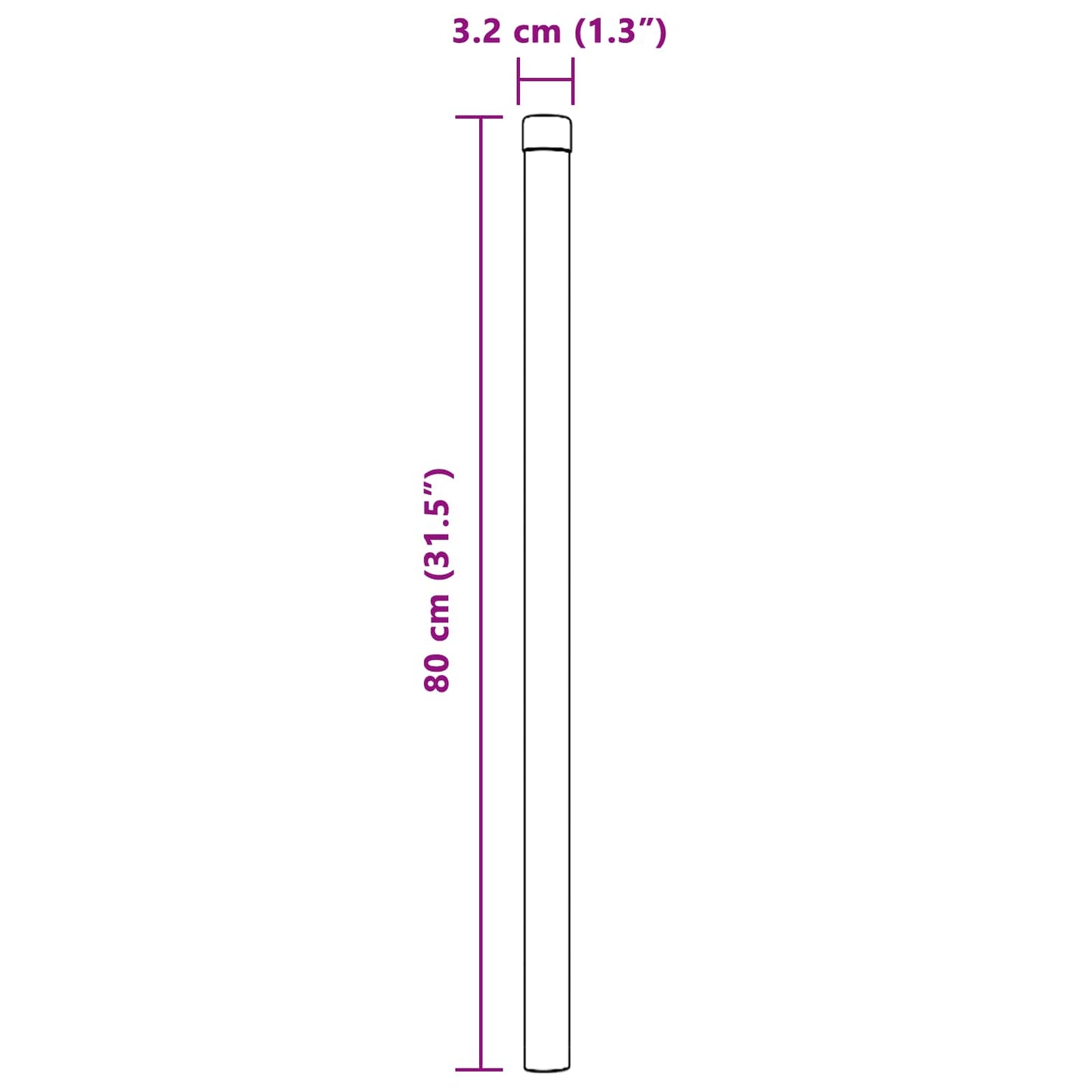 Fence Post 12 pcs Grey 80 cm Powder-coated steel