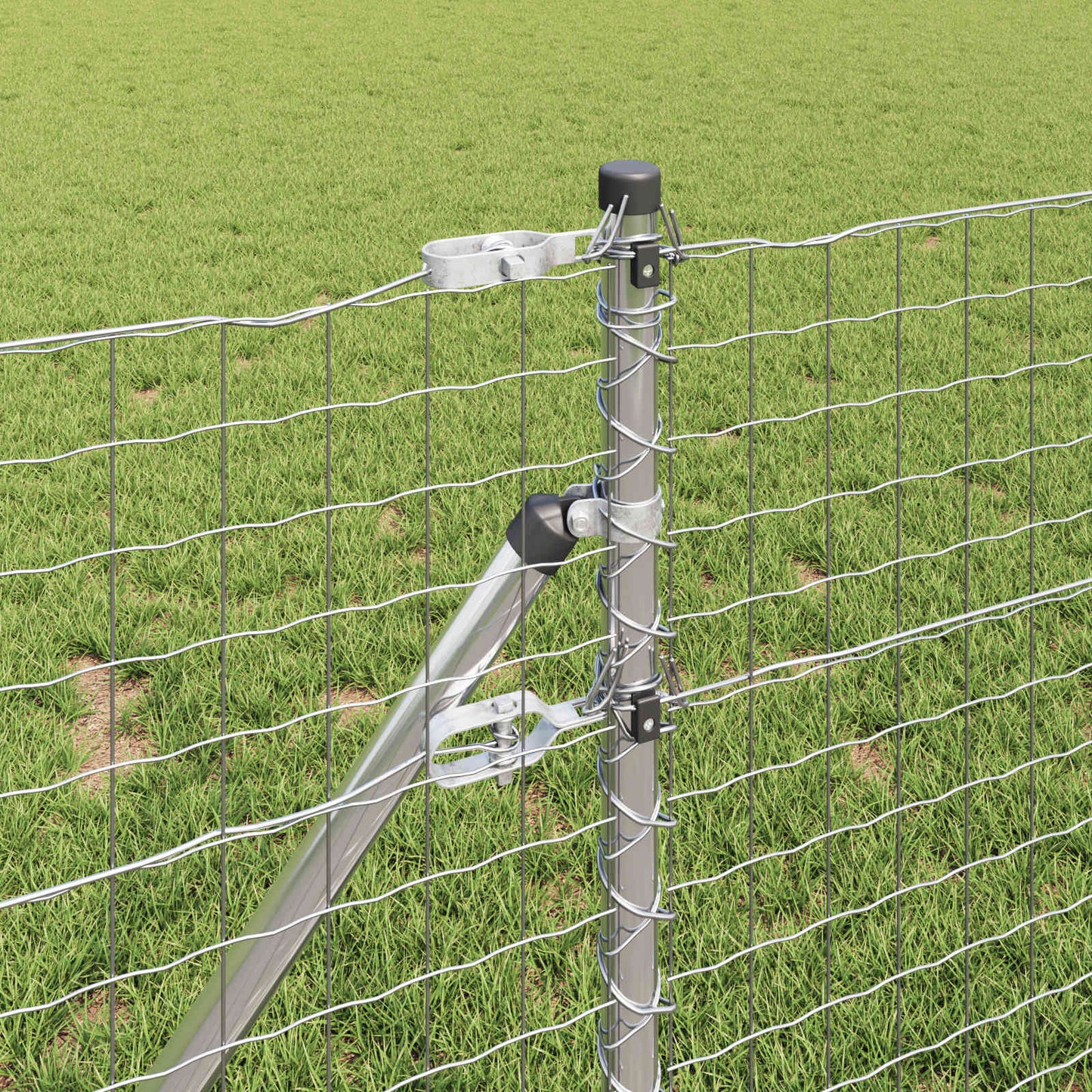 Fence Post 12 pcs Silver 100 cm Powder-coated steel