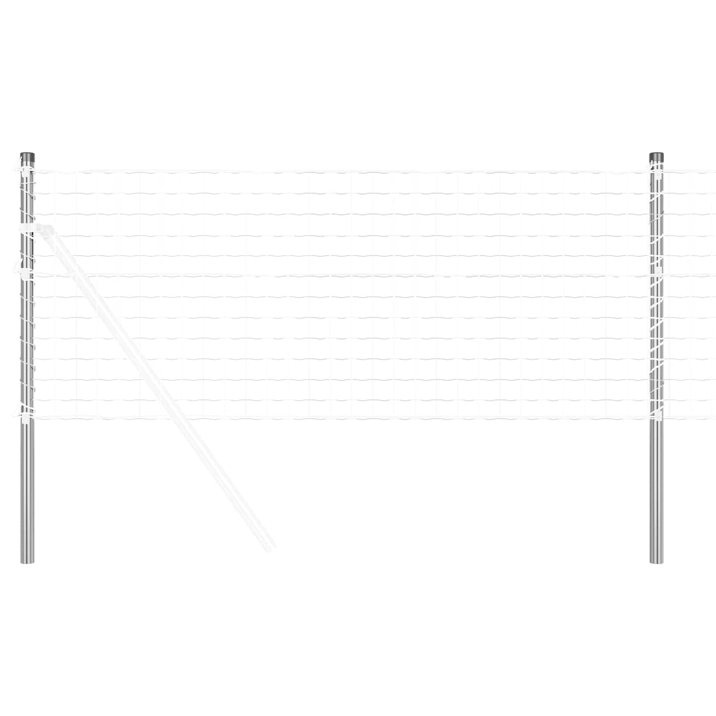 Fence Post 12 pcs Silver 100 cm Powder-coated steel